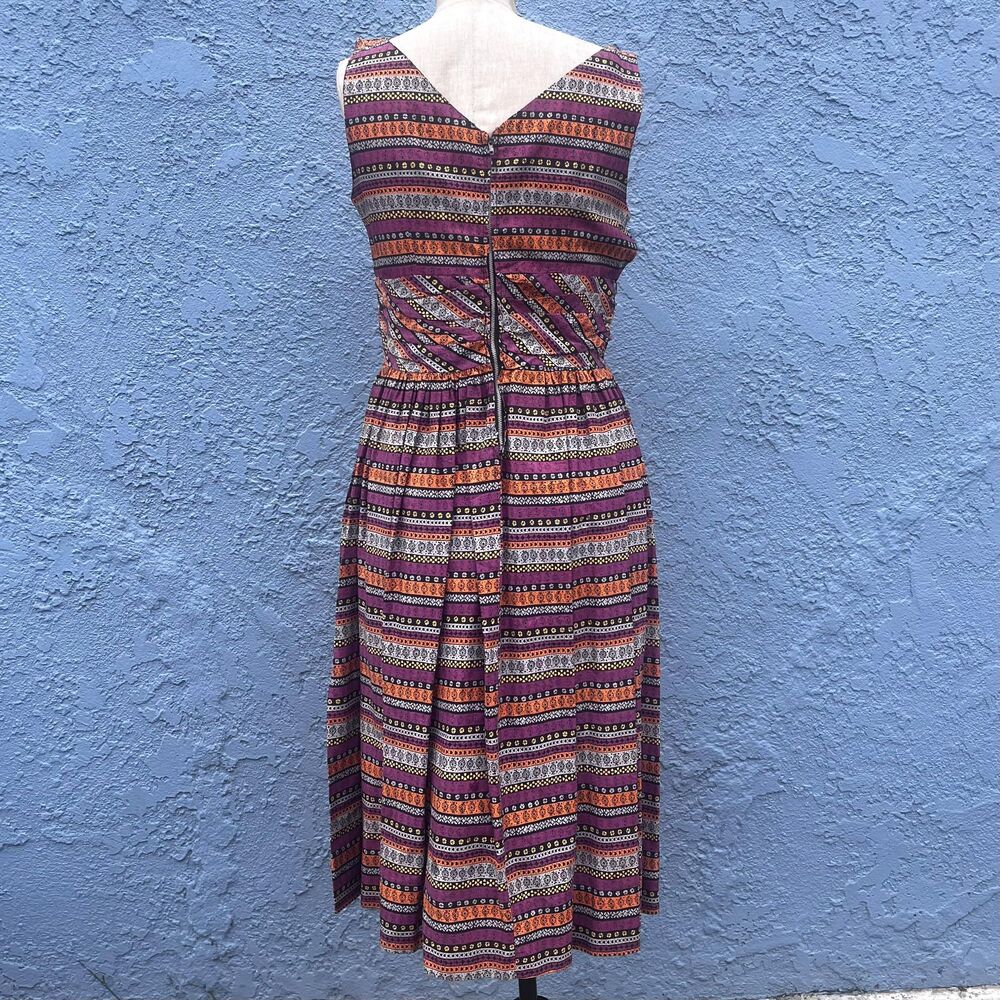 Vintage 1950s Dress Size Medium Pyroke Mid Century Casual Fit and Flare - Picture 4 of 7